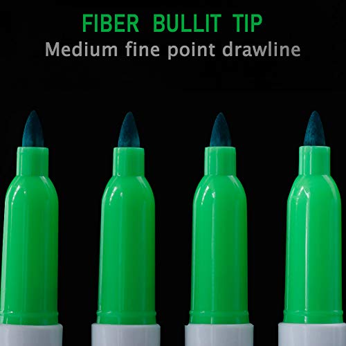 Volcanics Green Dry Erase Markers Low Odor Fine Whiteboard Markers Thin Box of 12 - Image 4