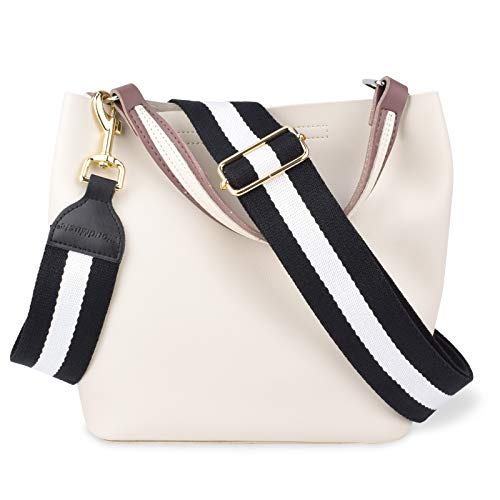 CLOUDMUSIC Handbag Strap Replacement Crossbody Strap Purse Strap For Women Girls (Black and White) - Image 1