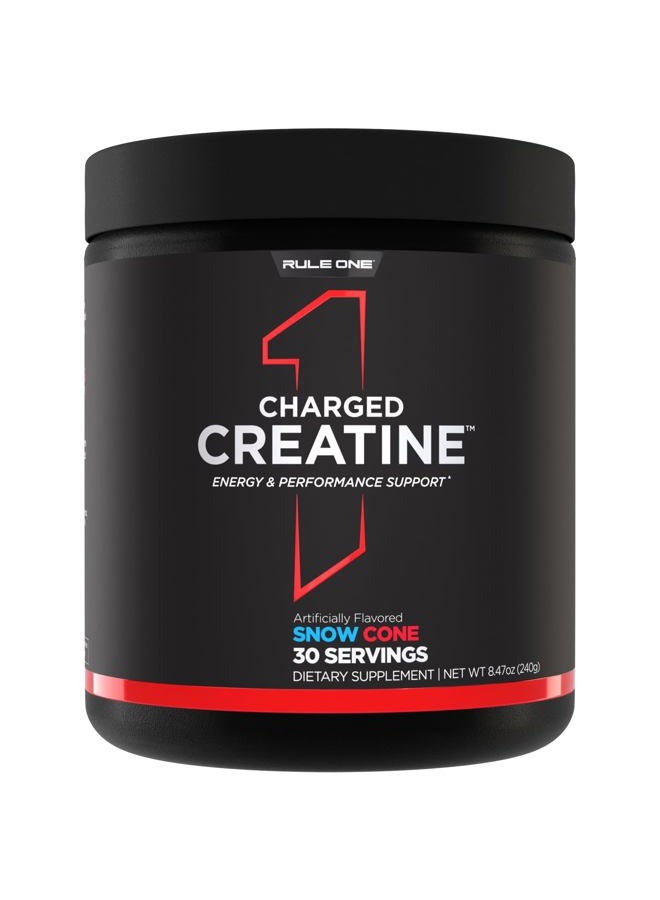 RULE 1 Rule1 1 Charged Creatine for energy and Performance Support | Snow Cone | Dietary Supplement | 30 Serving | 240g - Image 1