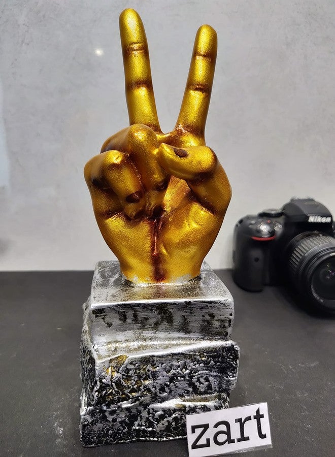 zart New Decorative Victory Sign Showpiece Collectible Figurines for Home Décor Decoration Item (23 cm X 8.8 cm)(C) - Image 1