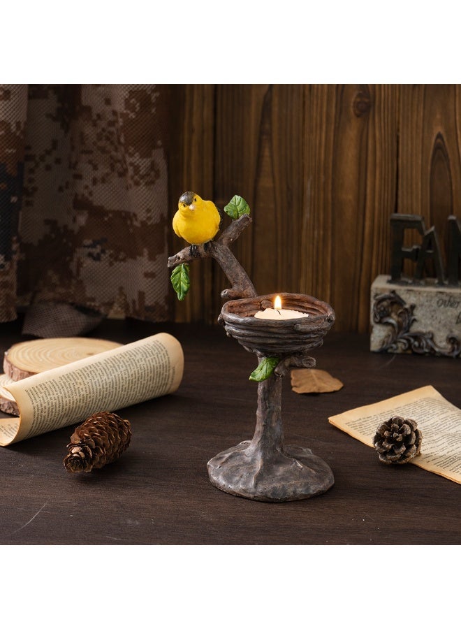 general Vintage Bird Nest Candle Holder Rustic Style Decorative Candlestick for Living Room Desktop Table Home Decoration - Image 1