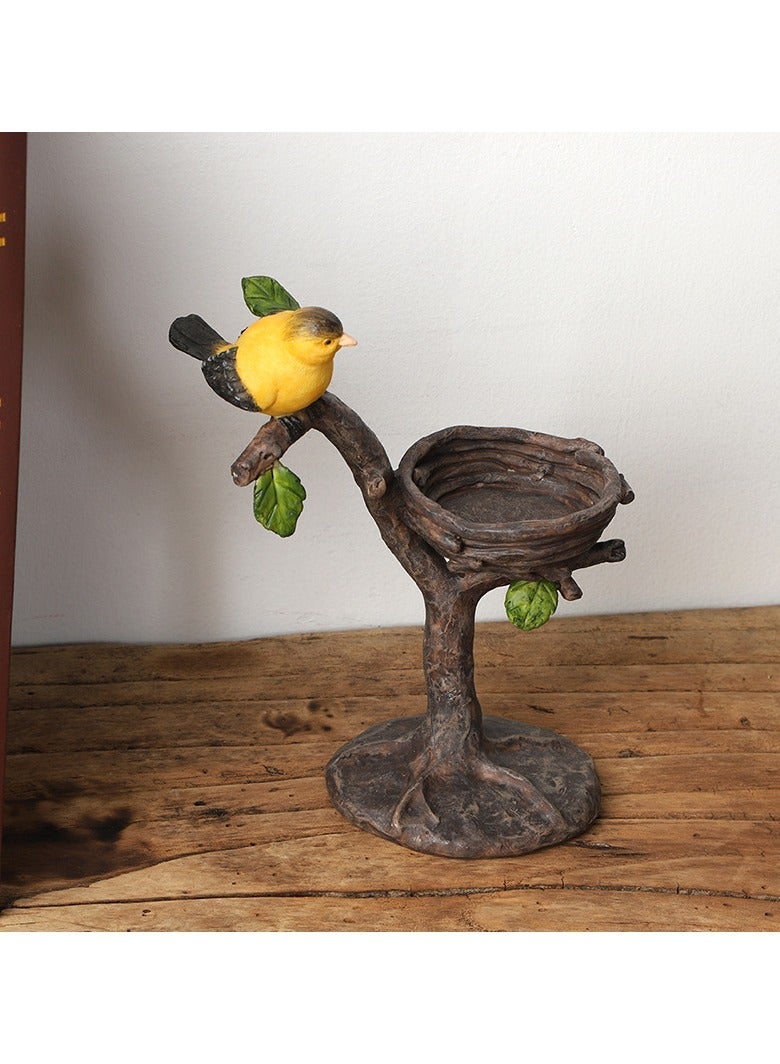 general Vintage Bird Nest Candle Holder Rustic Style Decorative Candlestick for Living Room Desktop Table Home Decoration - Image 5