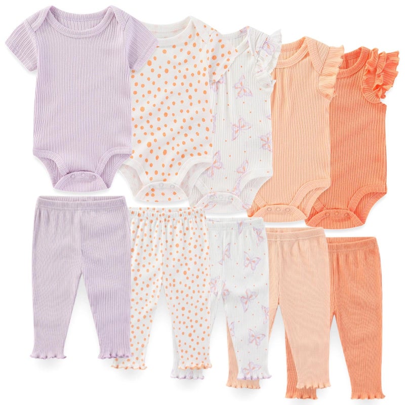 JELYLOVE Unisex Baby Boy Girl Pants Sets 10 pack Cotton Casual New born Clothes Comfort Infant Outfit - Image 1
