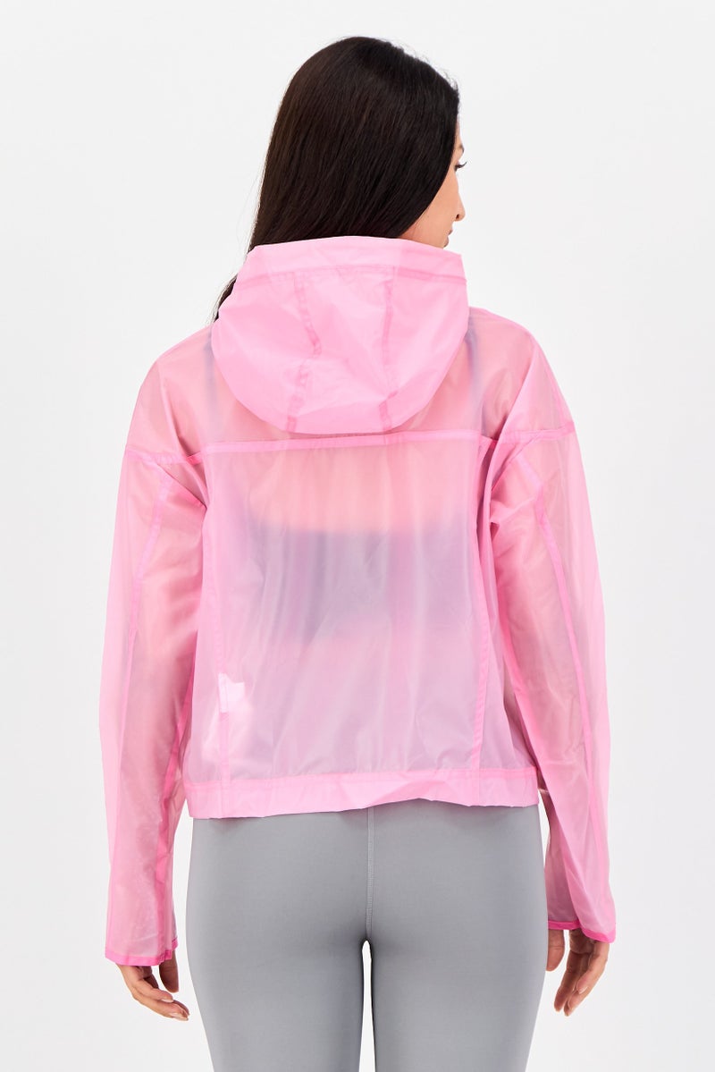 Nike Women Loose Fit Long Sleeve Outdoor Windrunner Jacket, Pink - Image 3
