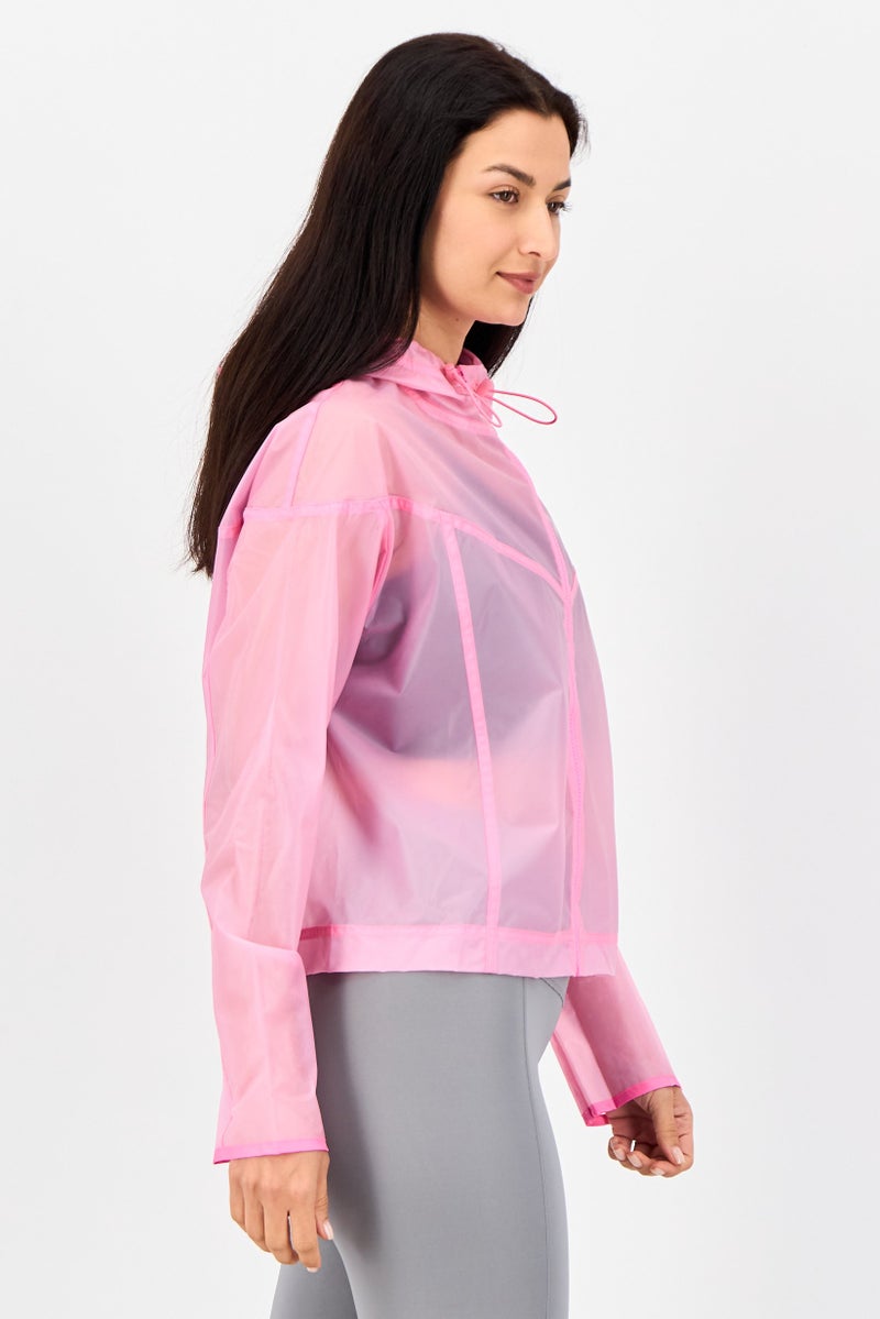 Nike Women Loose Fit Long Sleeve Outdoor Windrunner Jacket, Pink - Image 2