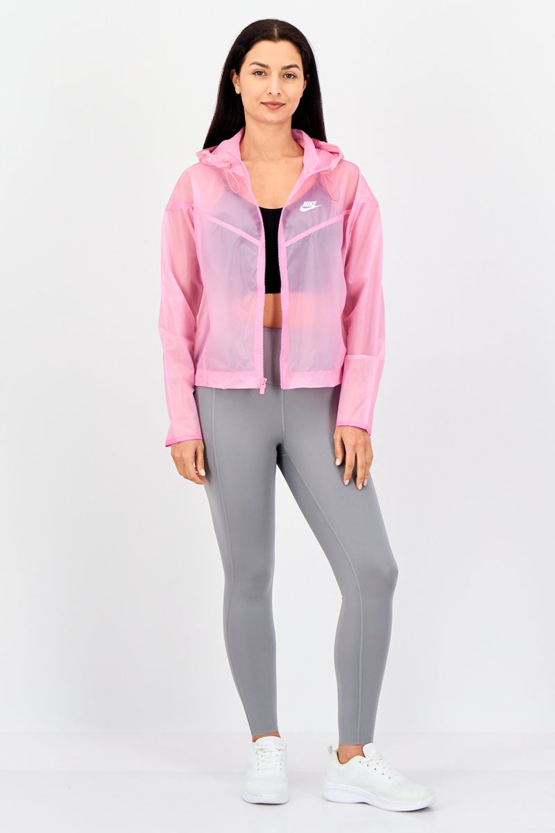 Nike Women Loose Fit Long Sleeve Outdoor Windrunner Jacket, Pink - Image 4