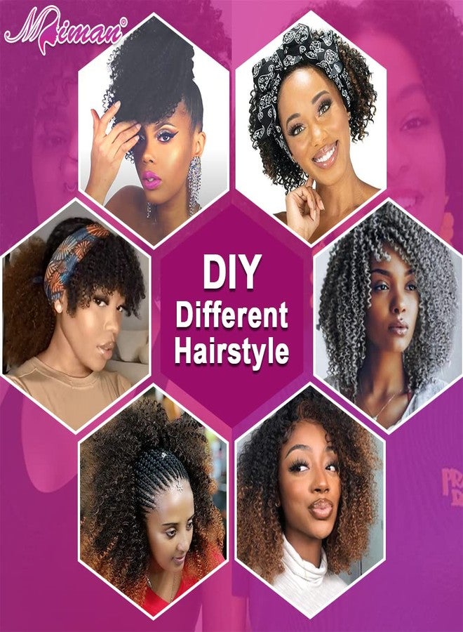 MIMAN 6 Packs 8 Inch Short Passion Twist Crochet Braids Kinky Curly Marlybob Jerry Curl Crochet Hair Synthetic Hair Extentions for Black Women DIY Bun Braided Ponytail Hairstyle Black to Brown - Image 5