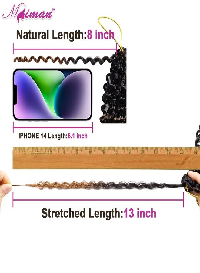 MIMAN 6 Packs 8 Inch Short Passion Twist Crochet Braids Kinky Curly Marlybob Jerry Curl Crochet Hair Synthetic Hair Extentions for Black Women DIY Bun Braided Ponytail Hairstyle Black to Brown - Image 4