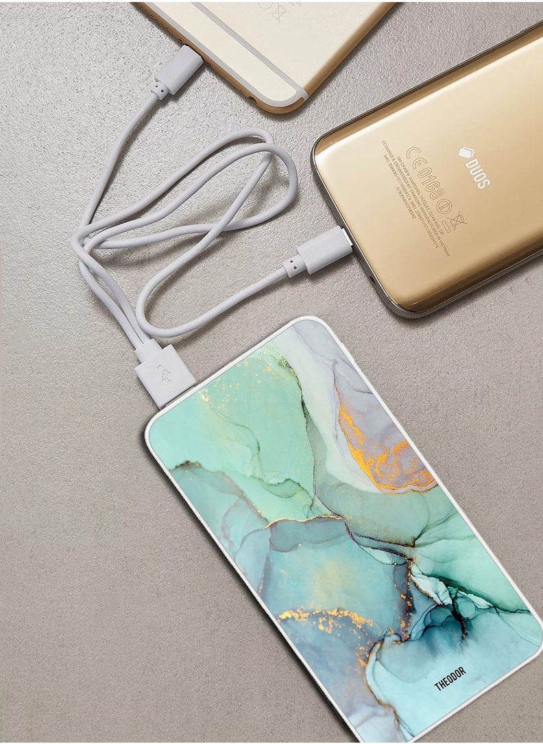 Theodor - 10,000 mAh Super Fast Charging Ultra Compact Power Bank with Quick Charge & Power Delivery, Portable Charger For iPhone and Android Crack Lines - Image 1