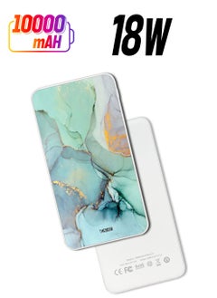 Theodor 10,000 mAh Super Fast Charging Ultra Compact Power Bank with Quick Charge & Power Delivery, Portable Charger For iPhone and Android Crack Lines  - Image 1