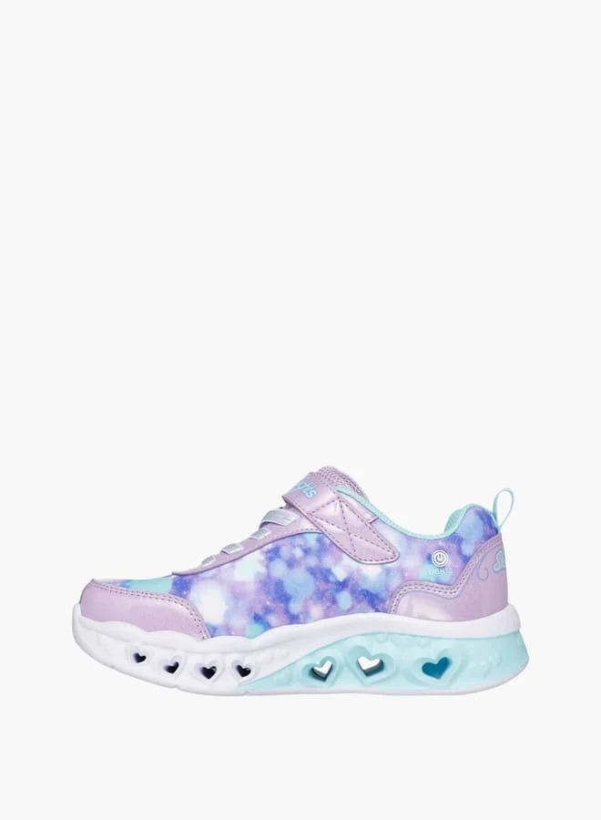 SKECHERS Girls' Logo Detail Sneakers with Hook and Loop Closure - FLUTTER HEART LIGHTS
