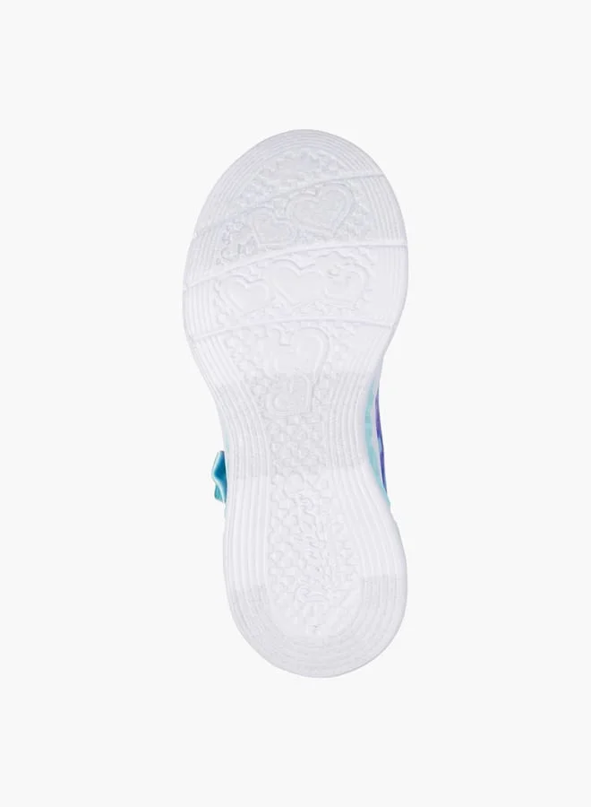 SKECHERS Girls' Logo Detail Sneakers with Hook and Loop Closure - FLUTTER HEART LIGHTS