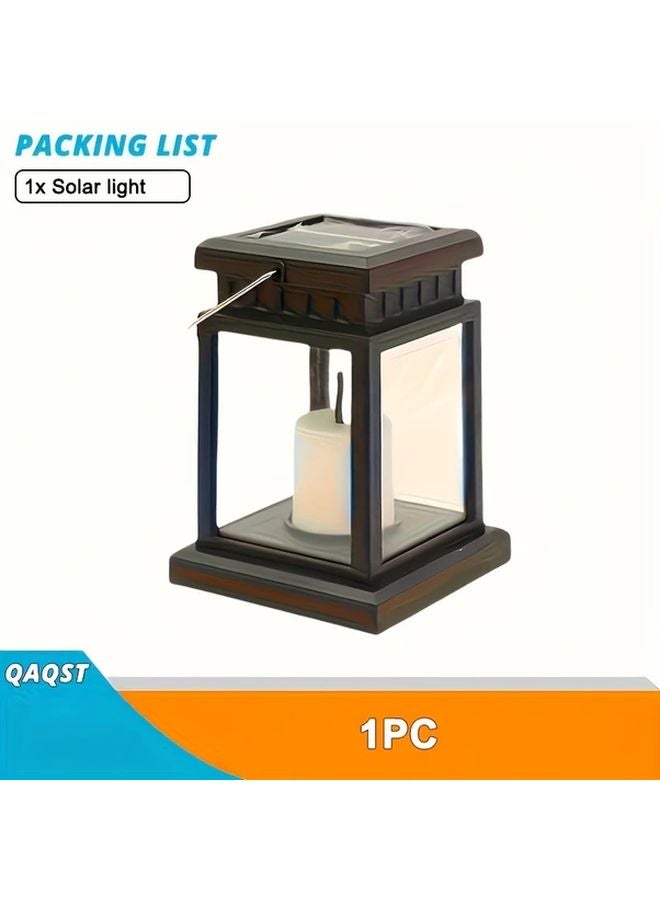 1 قطعة مصباح شمسي للتخييم، فانوس خارجي، شمعة ليد بدون لهب لحديقة الفناء والمرج - Image 1