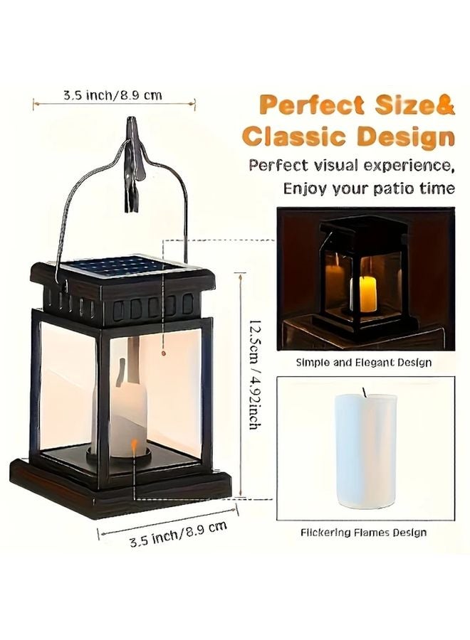 1 قطعة مصباح شمسي للتخييم، فانوس خارجي، شمعة ليد بدون لهب لحديقة الفناء والمرج - Image 4