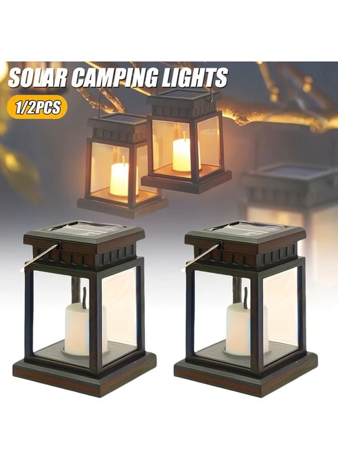 1 قطعة مصباح شمسي للتخييم، فانوس خارجي، شمعة ليد بدون لهب لحديقة الفناء والمرج - Image 2
