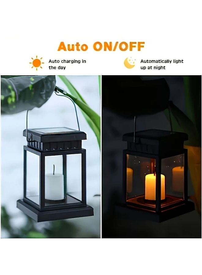 1 قطعة مصباح شمسي للتخييم، فانوس خارجي، شمعة ليد بدون لهب لحديقة الفناء والمرج - Image 3