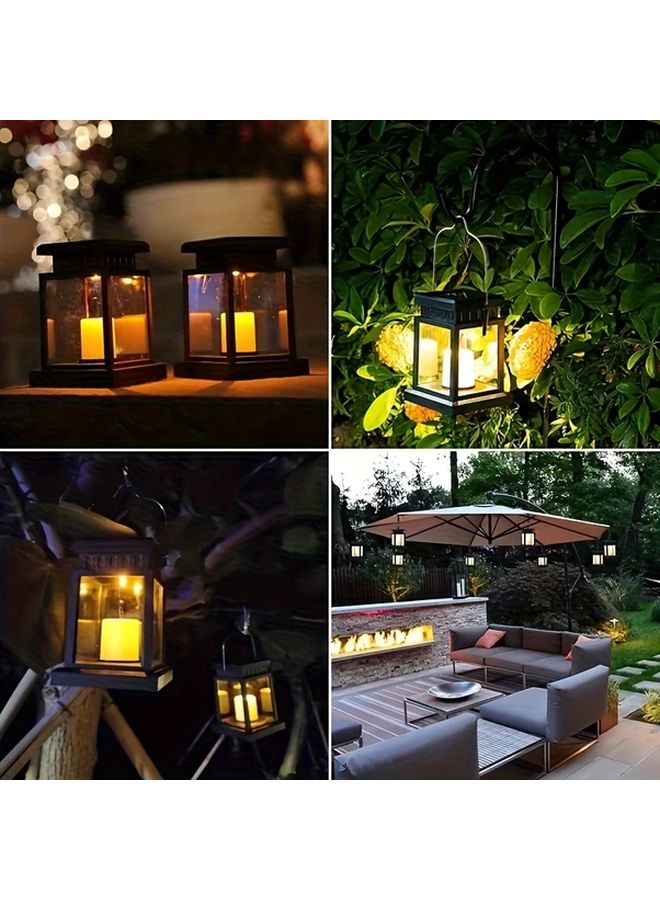 1 قطعة مصباح شمسي للتخييم، فانوس خارجي، شمعة ليد بدون لهب لحديقة الفناء والمرج - Image 5