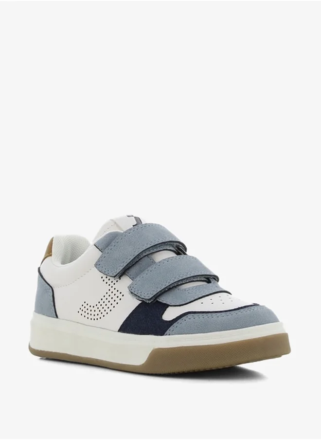 SJ Boy's Textured Sneakers with Hook and Loop Closure