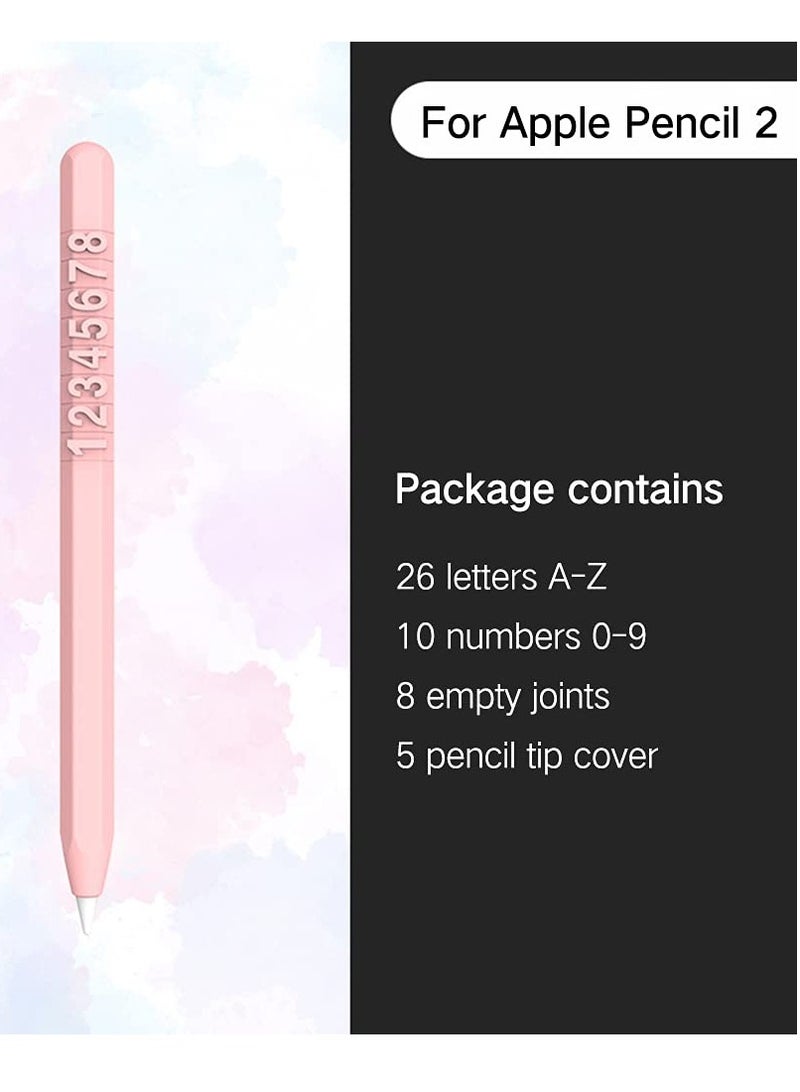 حافظة سيليكون DIY لقلم أبل، غطاء حامل من الجيل الثاني لجهاز iPad Pro مقاس 11 و 12.9 إنش، حقيبة ناعمة، حامل قبعة، و 5 أغطية واقية لرأس القلم (وردي) - Image 2