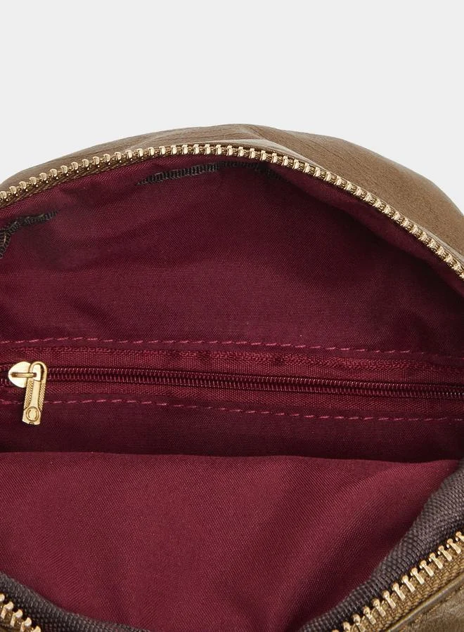 ستايلي Styli Brown Quilted Mini Backpack