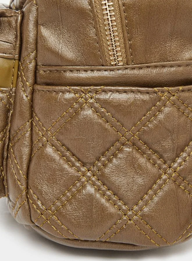 ستايلي Styli Brown Quilted Mini Backpack