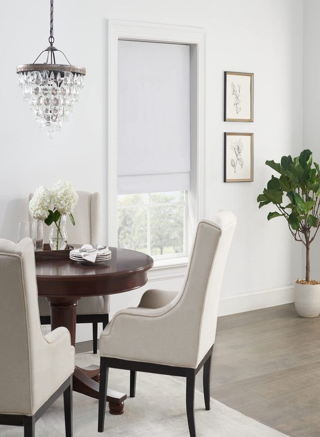 إكليبس ستارة رومانية من الحرير الصناعي ECLIPSE، توفر خصوصية تامة، بدون أسلاك، مبطنة، مناسبة لغرفة المعيشة، مقاس 35 بوصة × 64 بوصة، لون أبيض - Image 2