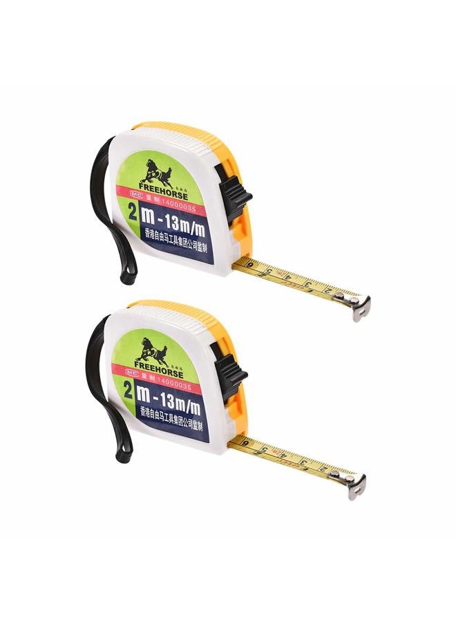 uxcell Tape Measure 2 Meter 6 Feet Retractable Metric Plastic Round Case 2pcs - Image 1