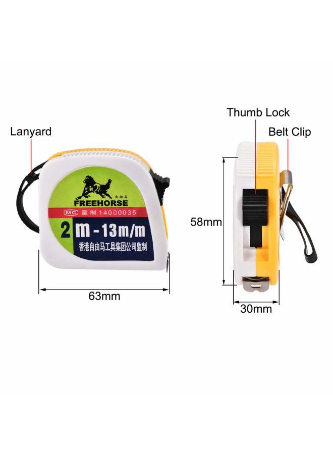 uxcell Tape Measure 2 Meter 6 Feet Retractable Metric Plastic Round Case 2pcs - Image 2