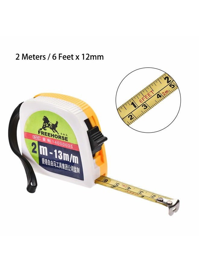 uxcell Tape Measure 2 Meter 6 Feet Retractable Metric Plastic Round Case 2pcs - Image 3