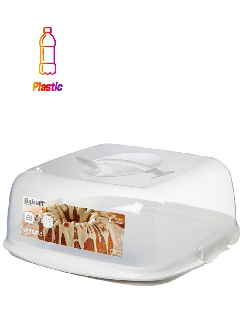sistema - Sistema BAKE  8.8L Cake Carrier & Cupcake Box , Reversible Base, Keeps Baked Goods Fresh , Made In New Zealand - Image 1