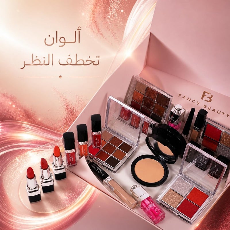 Luxury Makeup Set Elegant Pink Handbag with Lipstick Eye Shadow Powder Concealer Lip Liner Gloss Perfect Gift for Women Travel Home Office Use 7 PCS Cosmetic Set - Image 5