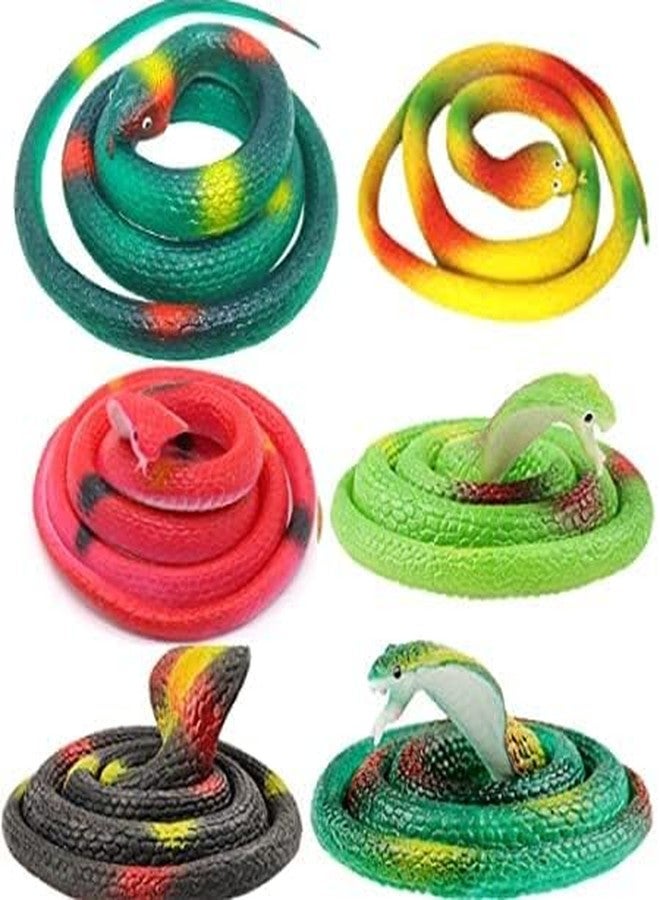 Munmoll Realistic Cobra Snake Prank Toy for Kids (Multi Color 28 -inch)Pack of 4 - Image 1