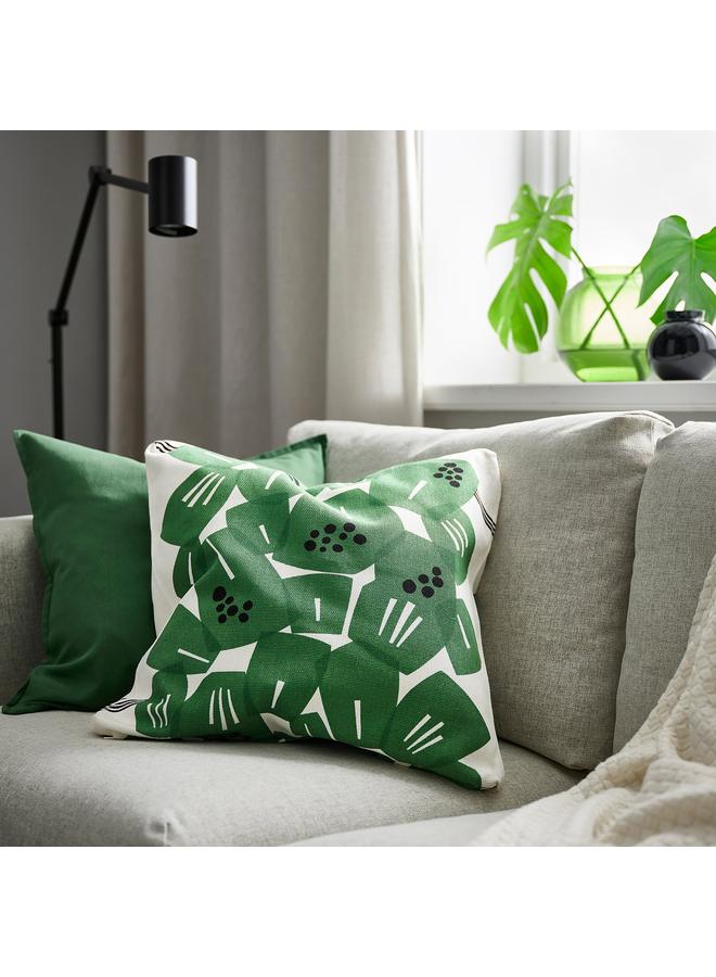 erorex Cushion cover, white/green, 50x50 cm - Image 2