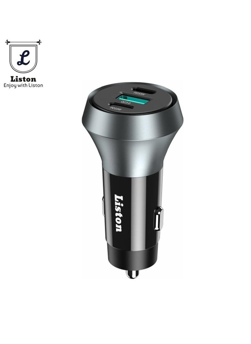 Liston - Fast Car Charger Hight Quality 2 PD Port And 1 Port USB QC 3.0 Fast Charger And Safe - Image 1