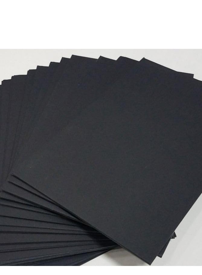 Terabyte ورق A4 أسود 300 جرام لكل متر مربع، 20 ورقة سميكة من الورق الأسود الداكن للسبورة، سجل القصاصات، التهنئة، الدعوات، البطاقات البريدية، بطاقات الفهرس، وبطاقات الملاحظات. - Image 1