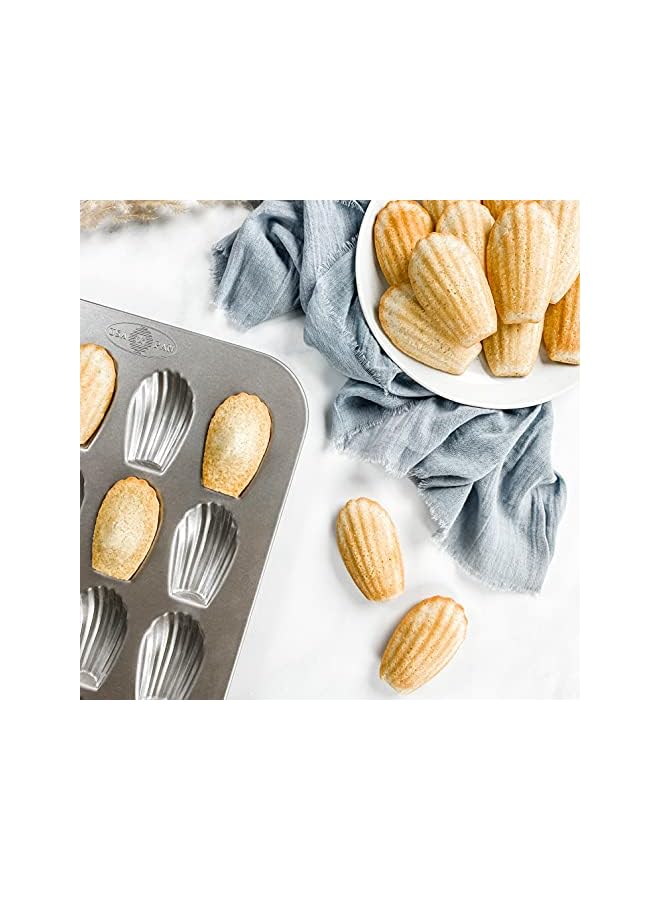 USA Pan Pan Bakeware Madeleine, Warp Resistant Nonstick Baking Pan, Made In The From Aluminized Steel, 16-Well, Silver - Image 2