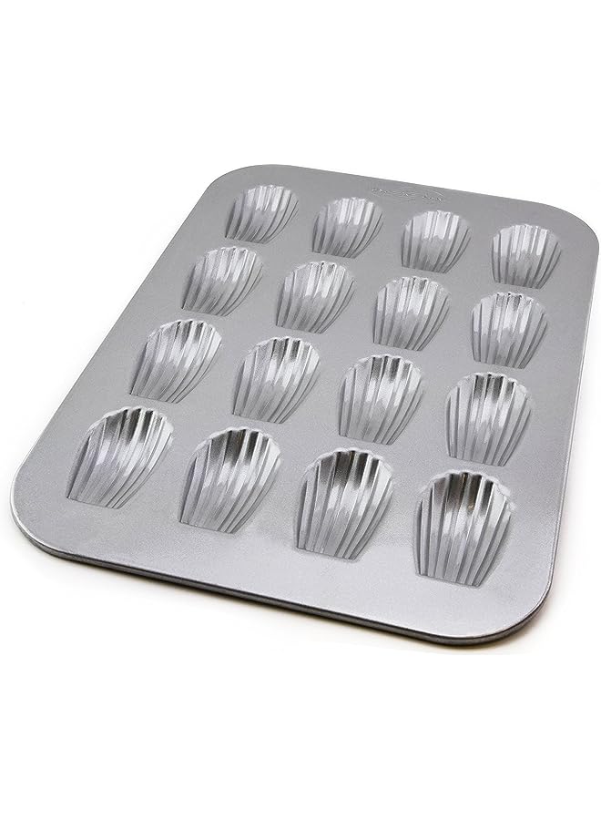 USA Pan Pan Bakeware Madeleine, Warp Resistant Nonstick Baking Pan, Made In The From Aluminized Steel, 16-Well, Silver - Image 1