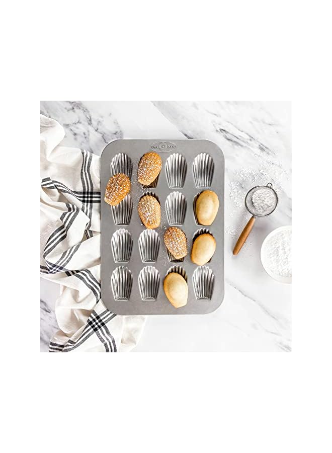 USA Pan Pan Bakeware Madeleine, Warp Resistant Nonstick Baking Pan, Made In The From Aluminized Steel, 16-Well, Silver - Image 5