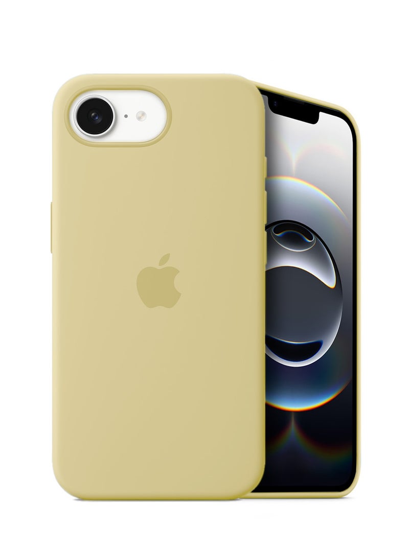 Wtech Apple iPhone 16e 5G 2025 Premium Soft Liquid Silicone Case Cover (MCRPSN) - Light Yellow - Image 1