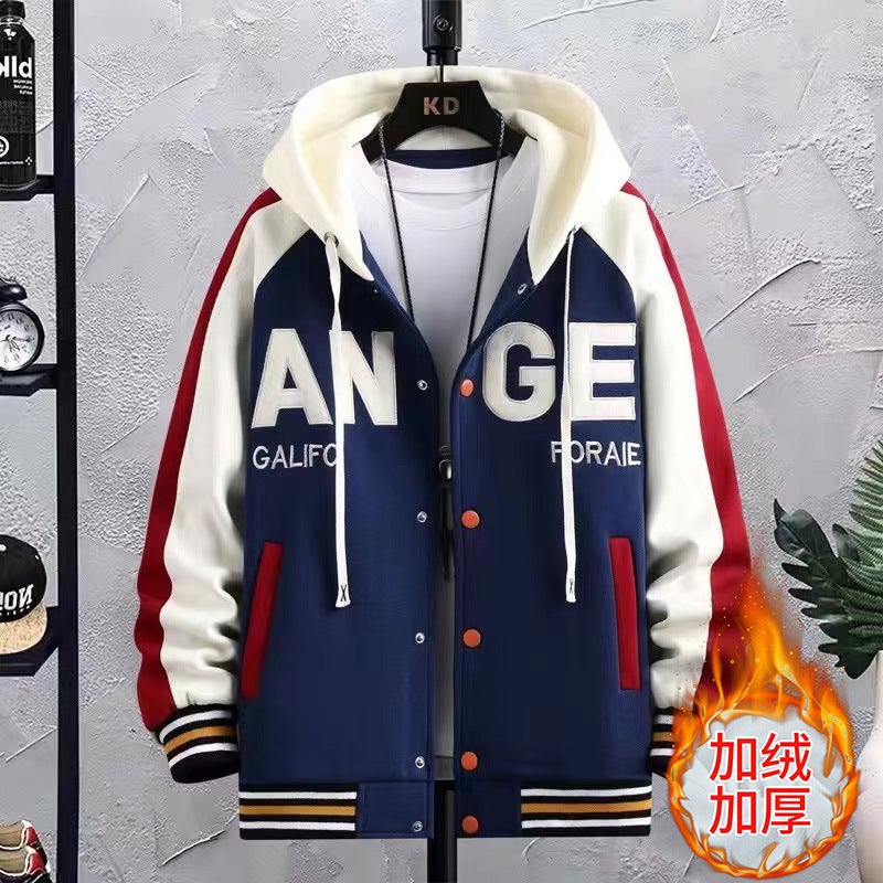 Hooded Sweatshirt Boys Teenagers Trendy Jacket Big Kids Men'S Sports Top Student Velvet Jacket - Image 3