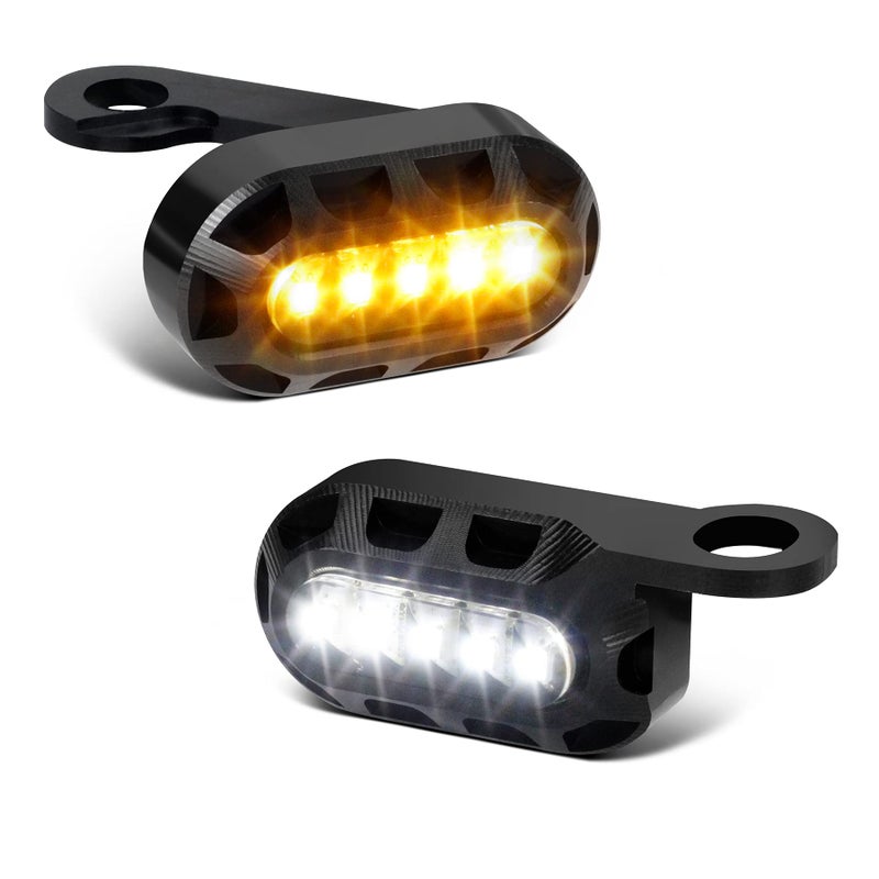 QUASCO Led Motorcycle Turn Signals Switchback Mini Blinkers Handlebar Marker Light Compatible with Harley Sportster 1200 Iron 883
