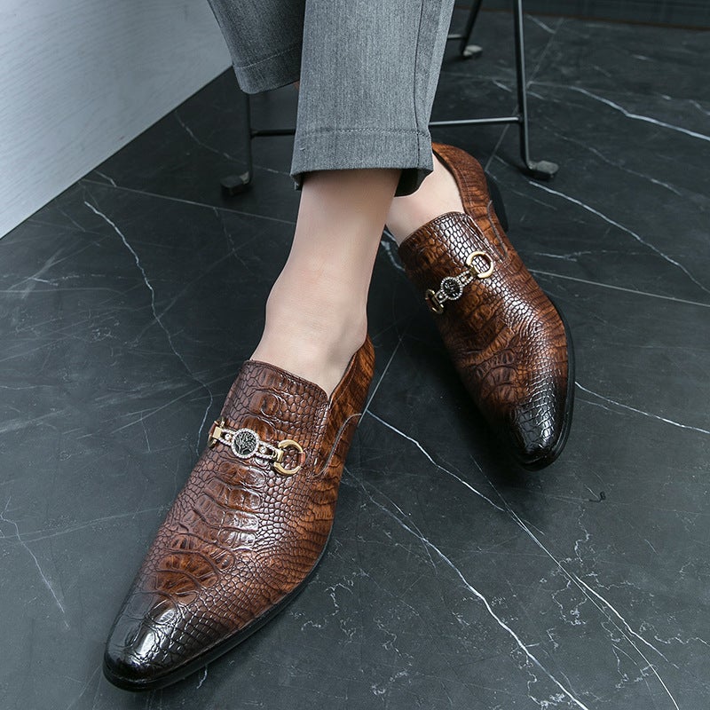 Autumn Korean Style Pointed Toe Small Leather Shoes For Men British Trend Patent Leather Men'S Shoes Genuine Leather Men'S Versatile - Image 2