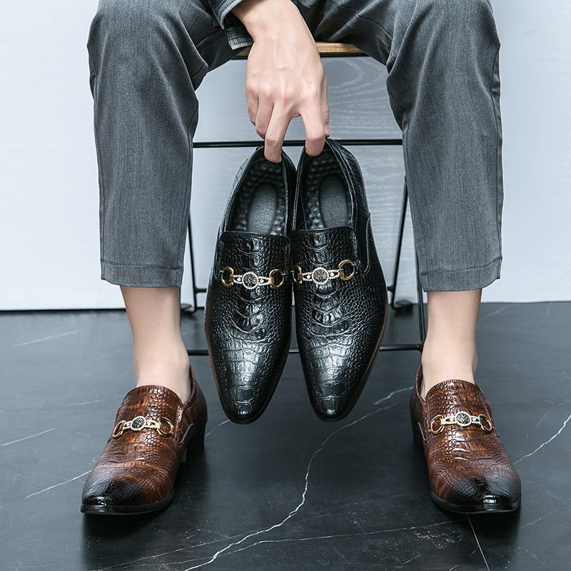 Autumn Korean Style Pointed Toe Small Leather Shoes For Men British Trend Patent Leather Men'S Shoes Genuine Leather Men'S Versatile - Image 3