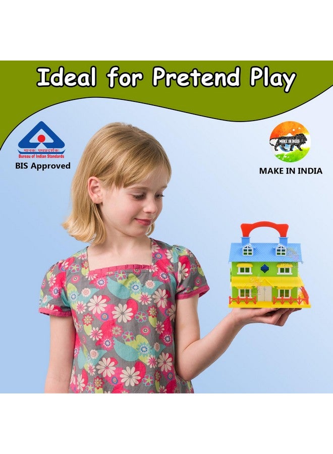 ويش كي بيت دمى بلاستيكي للأطفال من ويشكي، مجموعة لعب الأدوار، بيت دمى للبنات، مجموعة بيت دمى مع 9 ملحقات، بيت ألعاب للبنات، صنع في الهند، أخضر فاتح، 3 سنوات فأكثر (عبوة من قطعة واحدة) - Image 5