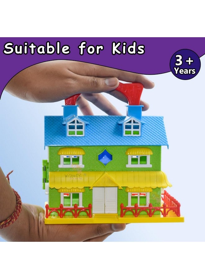 ويش كي بيت دمى بلاستيكي للأطفال من ويشكي، مجموعة لعب الأدوار، بيت دمى للبنات، مجموعة بيت دمى مع 9 ملحقات، بيت ألعاب للبنات، صنع في الهند، أخضر فاتح، 3 سنوات فأكثر (عبوة من قطعة واحدة) - Image 2