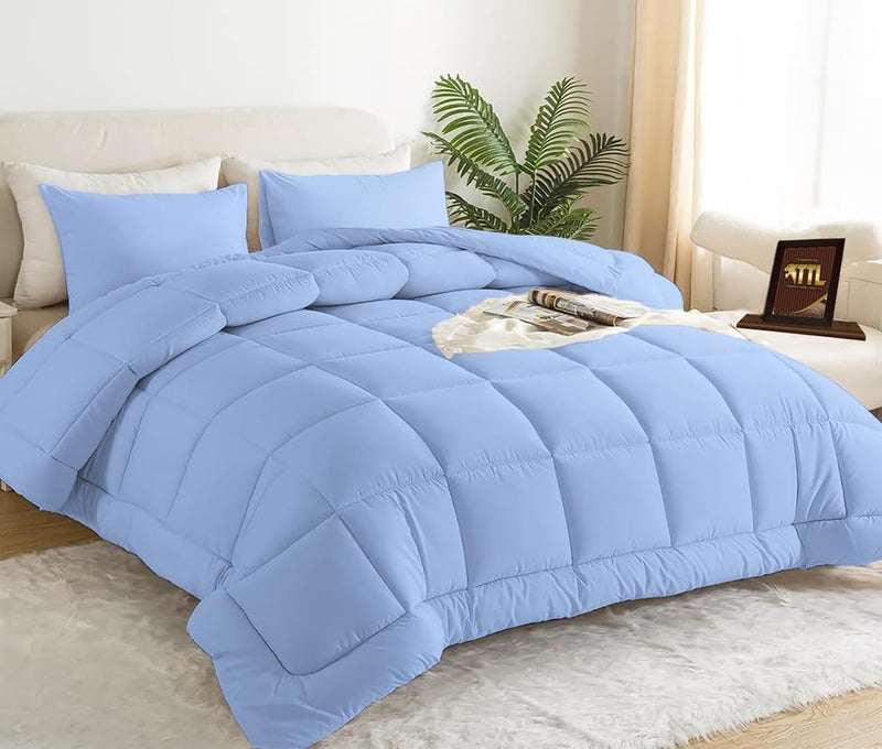 Tigers Trade Lines Premium Winter Comforter – Luxurious Egyptian Cotton with Ultra Soft Fiber Filling for Ultimate Warmth|For Single Bed (180 * 240 cm)|Light Blue