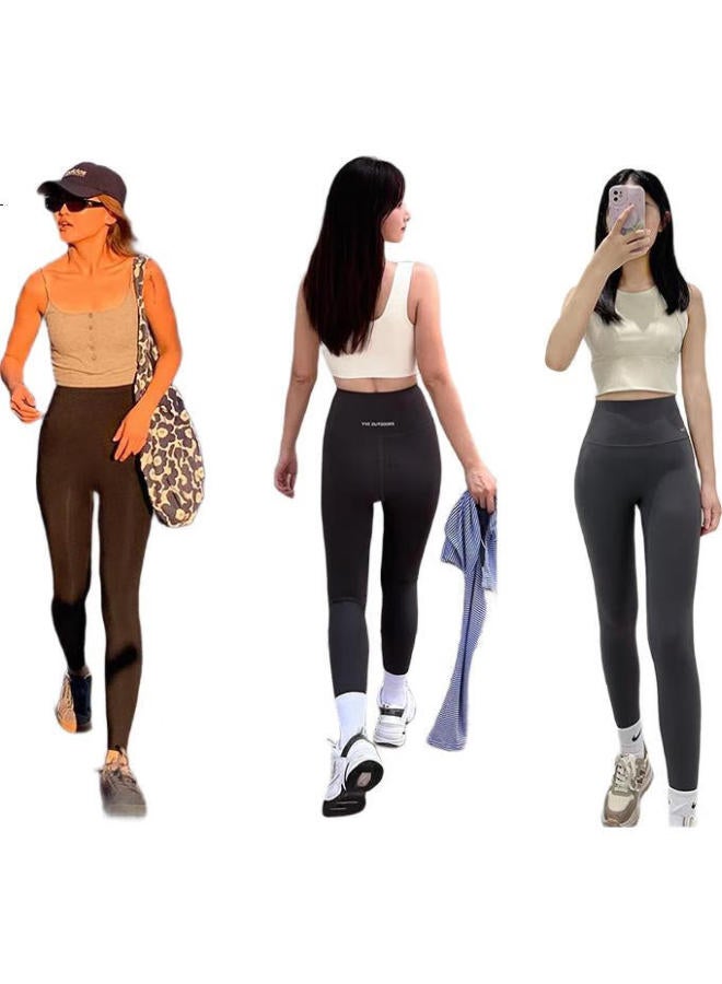 Vvc Shark Pants Women'S Outerwear Autumn And Winter High Waist Tummy Control Lifting Hip Bottoming Pants Yoga Pants Obsidian Black (220G Plus Velvet Style) S - Image 2