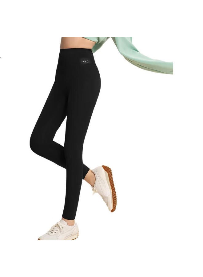 Vvc Shark Pants Women'S Outerwear Autumn And Winter High Waist Tummy Control Lifting Hip Bottoming Pants Yoga Pants Obsidian Black (220G Plus Velvet Style) S - Image 1