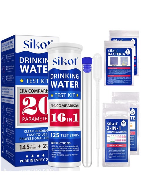 Drinking Water Test Kit Quick and Accurate Hard Water Test Kit for Home Tap Well and Pool 20 in 1 Water Testing Kits for Drinking Water Strips with Lead Test Kit