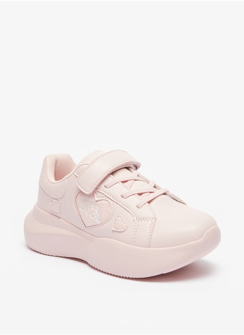 Kappa - Girls Heart Detail Sneakers with Hook and Loop Closure - Image 1